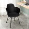 Costway 4PCS Modern Dining Chair Plastic Arm Chair Office Home w/ Metal Legs White
